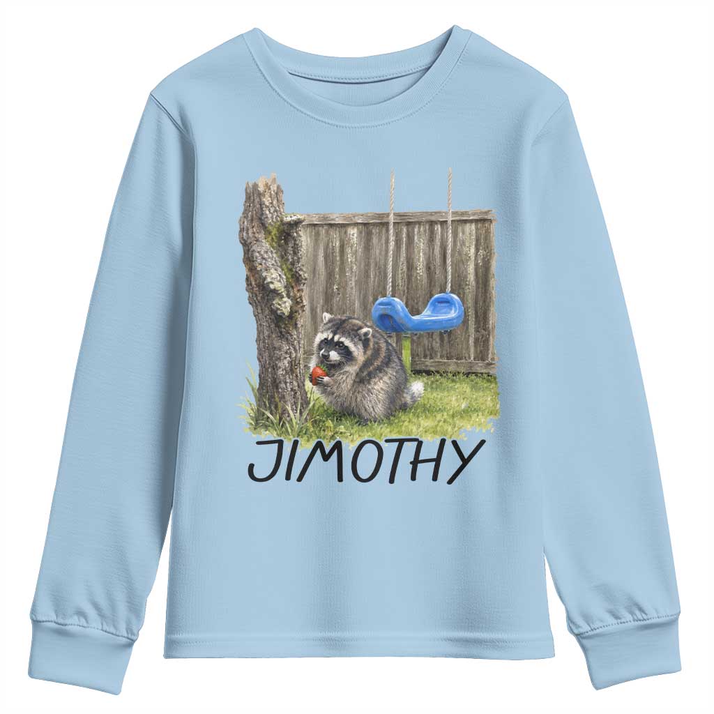 Jimothy Raccoon Youth Sweatshirt Cute Seattle Trash Panda Viral Meme