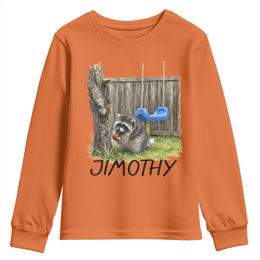 Jimothy Raccoon Youth Sweatshirt Cute Seattle Trash Panda Viral Meme