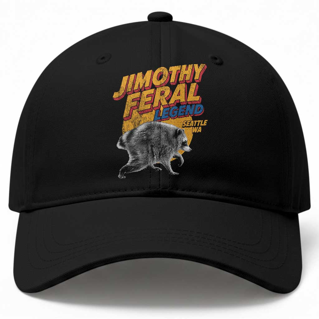 Vintage Jimothy Raccoon Baseball Cap Feral Legend Seattle WA Trash Panda Meme