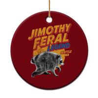 Vintage Jimothy Raccoon Ceramic Ornament Feral Legend Seattle WA Trash Panda Meme