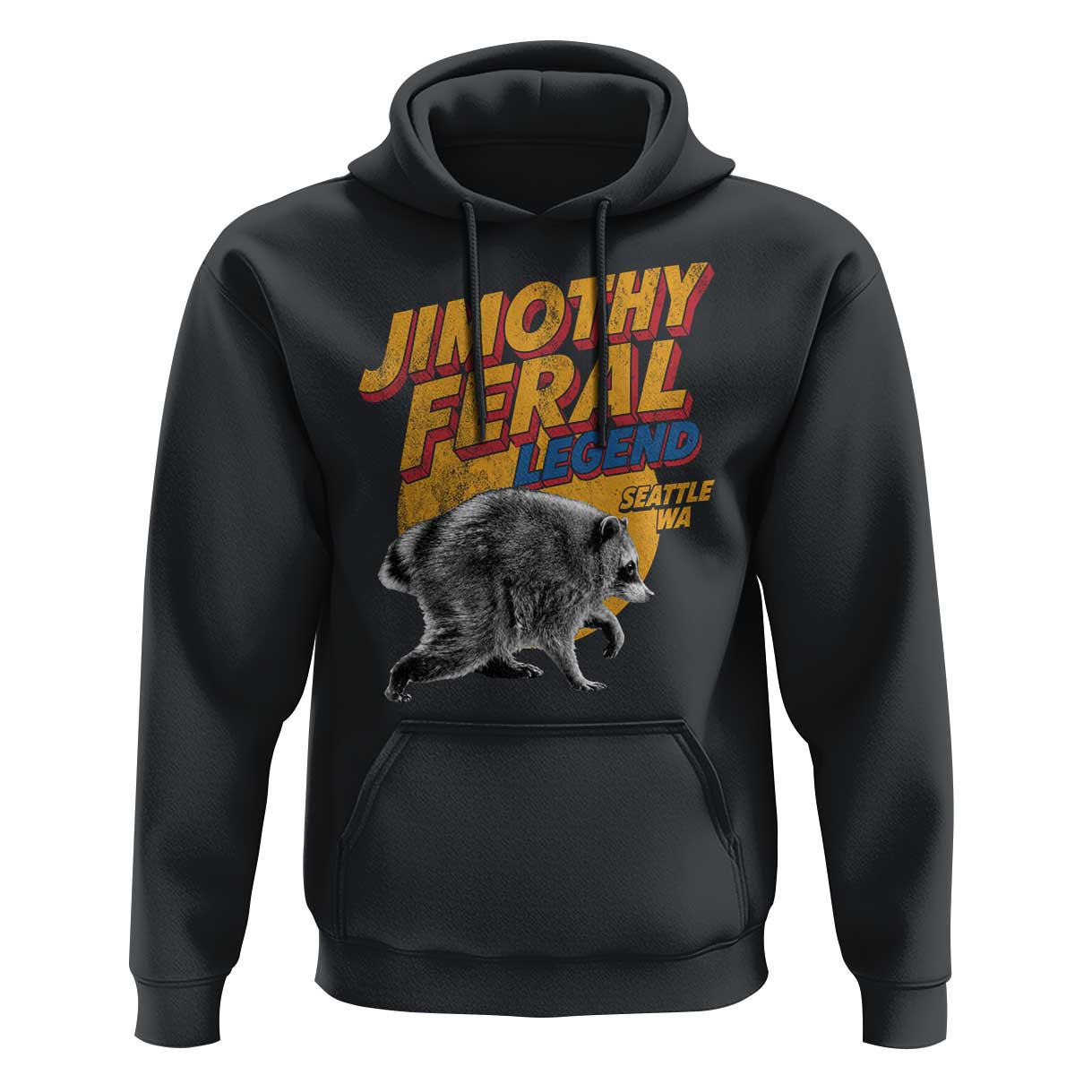 Vintage Jimothy Raccoon Hoodie Feral Legend Seattle WA Trash Panda Meme