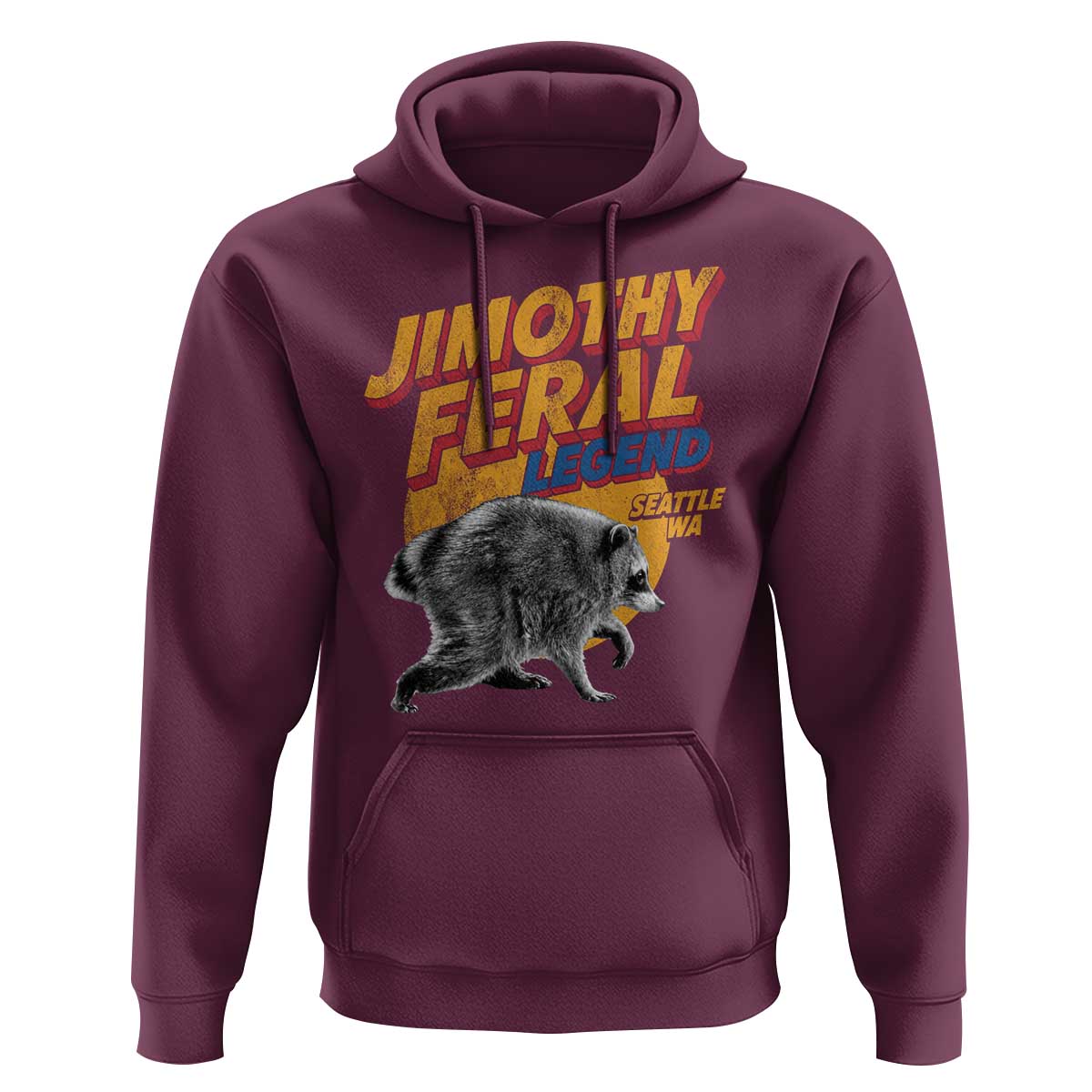 Vintage Jimothy Raccoon Hoodie Feral Legend Seattle WA Trash Panda Meme