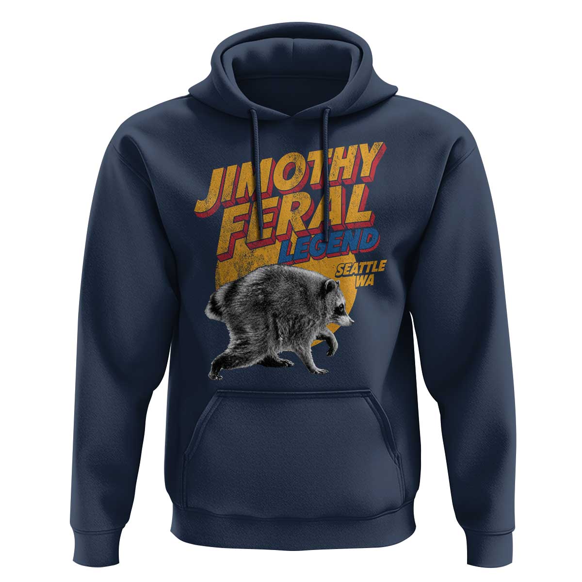 Vintage Jimothy Raccoon Hoodie Feral Legend Seattle WA Trash Panda Meme