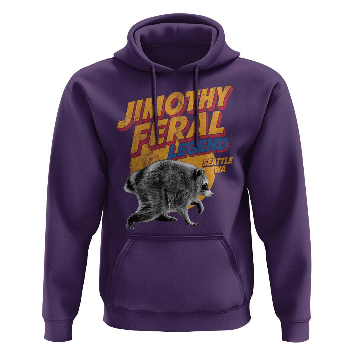 Vintage Jimothy Raccoon Hoodie Feral Legend Seattle WA Trash Panda Meme