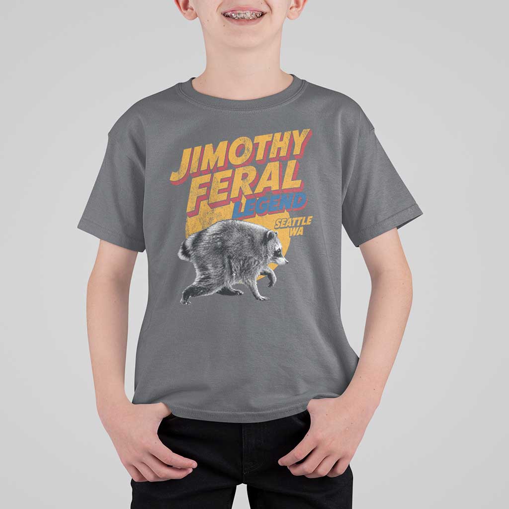 Vintage Jimothy Raccoon T Shirt For Kid Feral Legend Seattle WA Trash Panda Meme