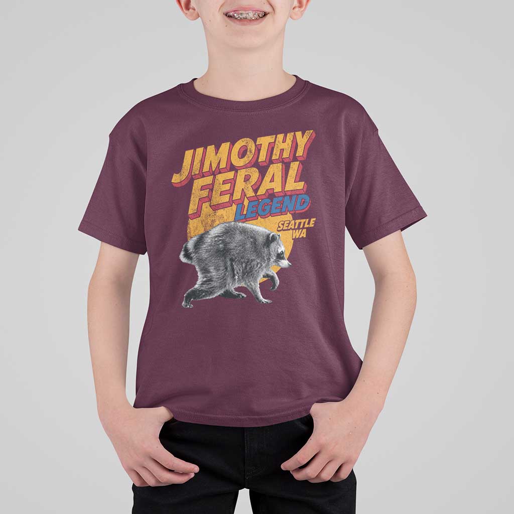 Vintage Jimothy Raccoon T Shirt For Kid Feral Legend Seattle WA Trash Panda Meme