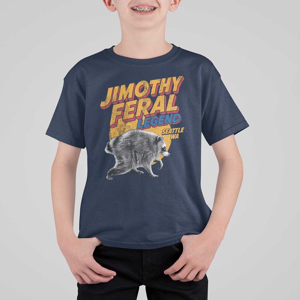 Vintage Jimothy Raccoon T Shirt For Kid Feral Legend Seattle WA Trash Panda Meme