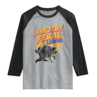 Vintage Jimothy Raccoon Raglan Shirt Feral Legend Seattle WA Trash Panda Meme