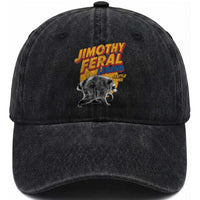 Vintage Jimothy Raccoon Washed Cotton Baseball Cap Feral Legend Seattle WA Trash Panda Meme