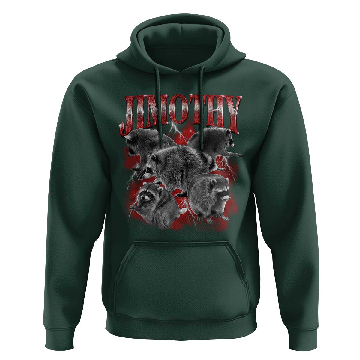Jimothy Raccoon Hoodie Vintage 90s Bootleg Rap Style Funny Meme