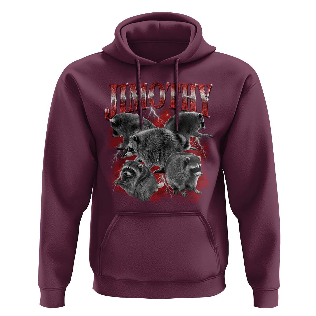 Jimothy Raccoon Hoodie Vintage 90s Bootleg Rap Style Funny Meme