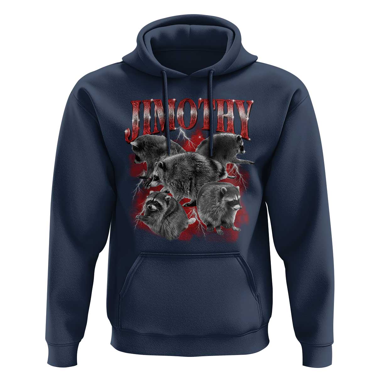 Jimothy Raccoon Hoodie Vintage 90s Bootleg Rap Style Funny Meme