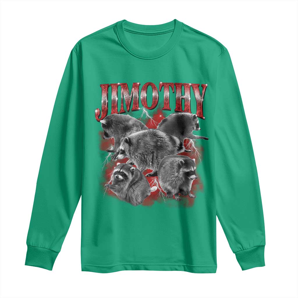 Jimothy Raccoon Long Sleeve Shirt Vintage 90s Bootleg Rap Style Funny Meme