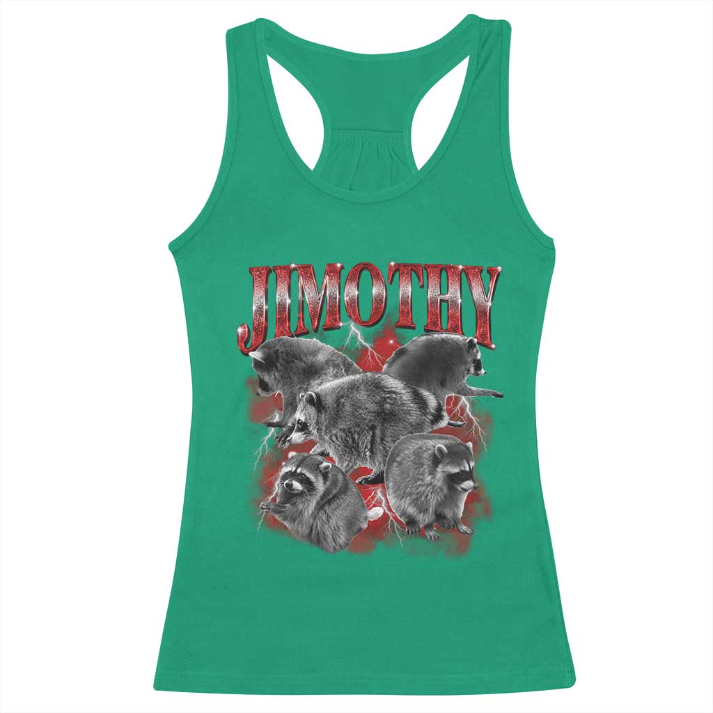 Jimothy Raccoon Racerback Tank Top Vintage 90s Bootleg Rap Style Funny Meme