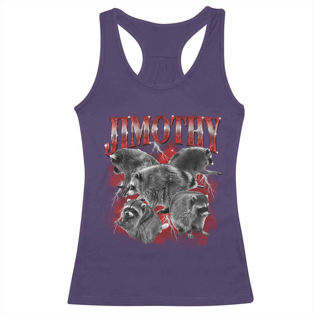 Jimothy Raccoon Racerback Tank Top Vintage 90s Bootleg Rap Style Funny Meme