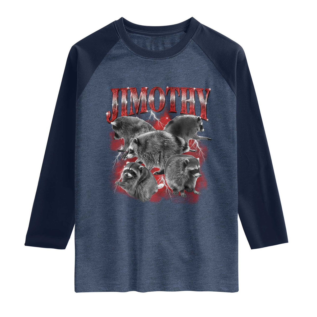 Jimothy Raccoon Raglan Shirt Vintage 90s Bootleg Rap Style Funny Meme