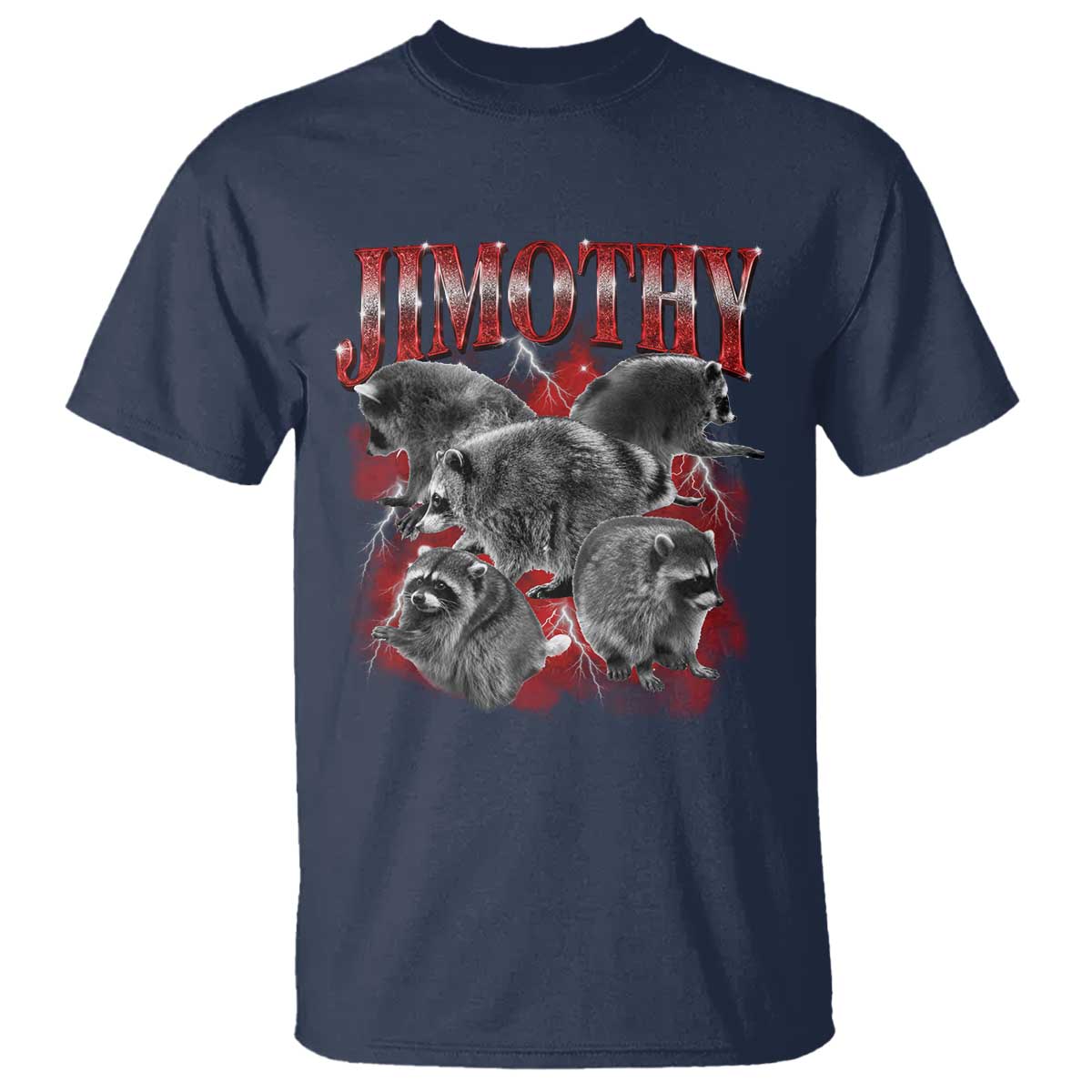 Jimothy Raccoon T Shirt Vintage 90s Bootleg Rap Style Funny Meme