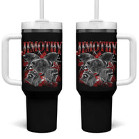 Jimothy Raccoon Tumbler With Handle Vintage 90s Bootleg Rap Style Funny Meme