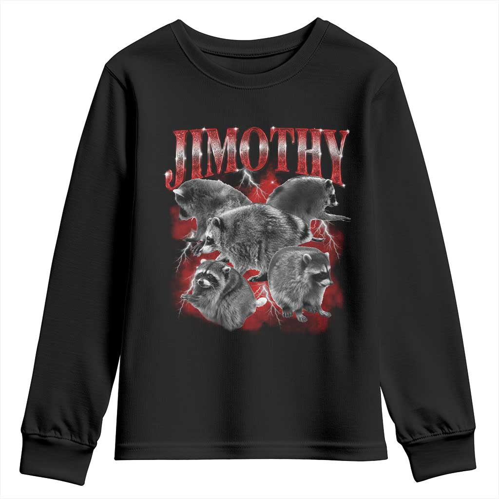 Jimothy Raccoon Youth Sweatshirt Vintage 90s Bootleg Rap Style Funny Meme