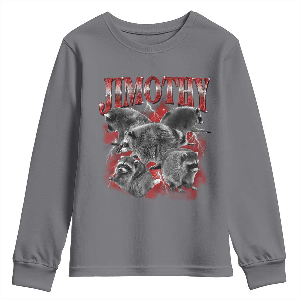 Jimothy Raccoon Youth Sweatshirt Vintage 90s Bootleg Rap Style Funny Meme