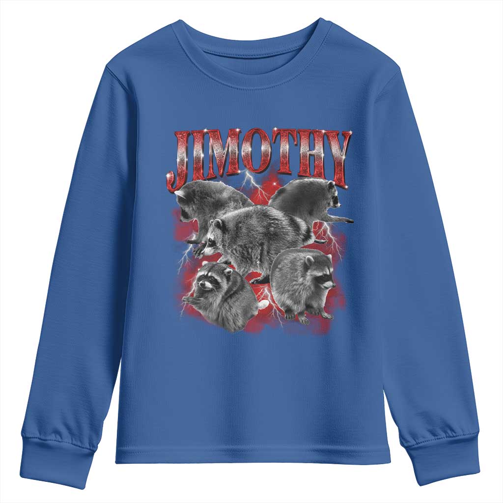 Jimothy Raccoon Youth Sweatshirt Vintage 90s Bootleg Rap Style Funny Meme