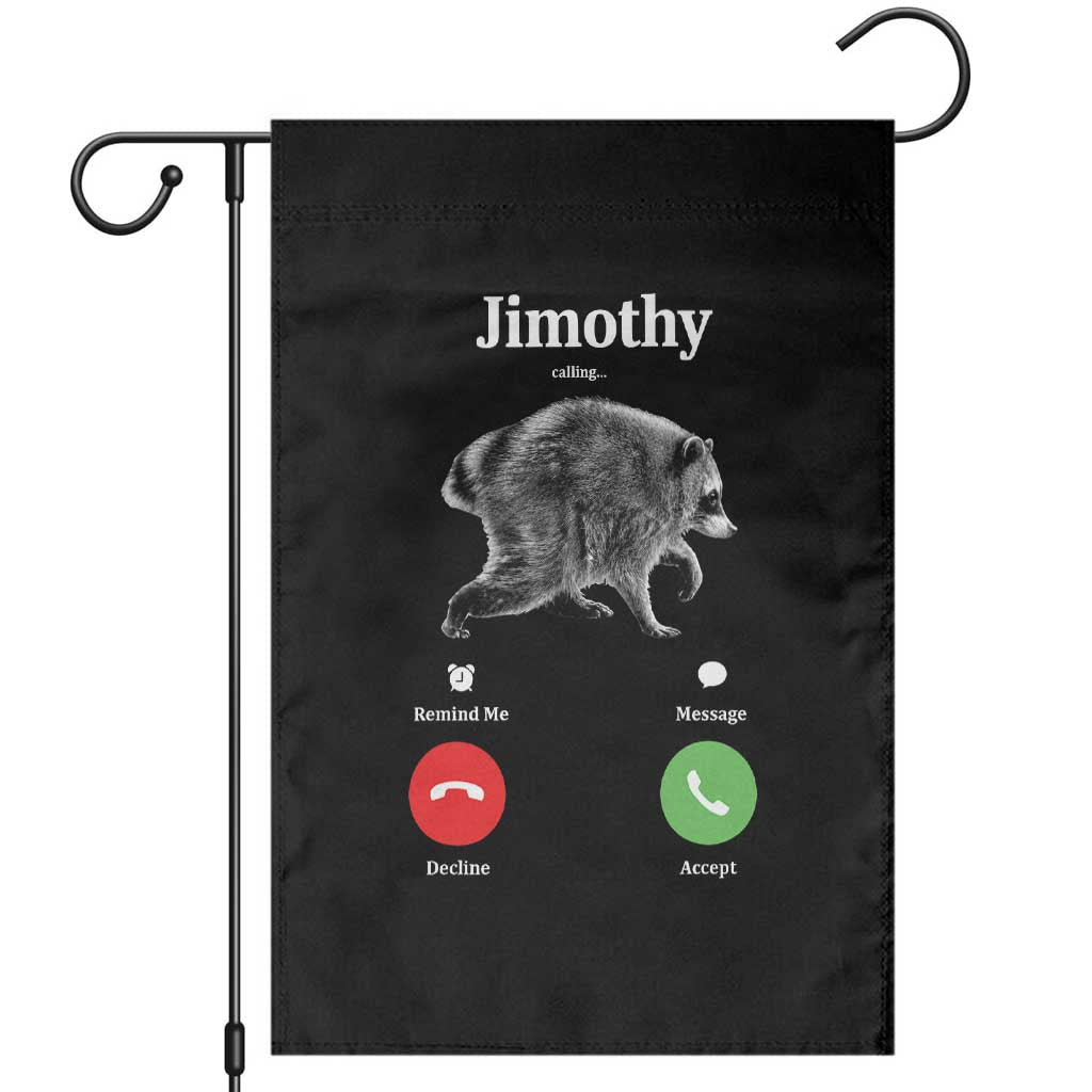 Jimothy Calling Phone Call Seattle Raccoon Garden Flag