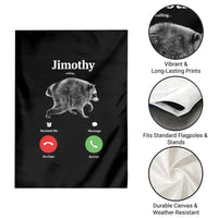 Jimothy Calling Phone Call Seattle Raccoon Garden Flag