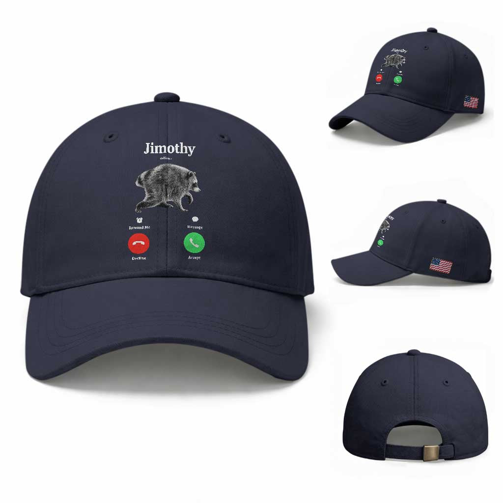 Jimothy Calling Phone Call Seattle Raccoon Baseball Cap