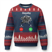 Jimothy Calling Phone Call Seattle Raccoon Ugly Christmas Sweater