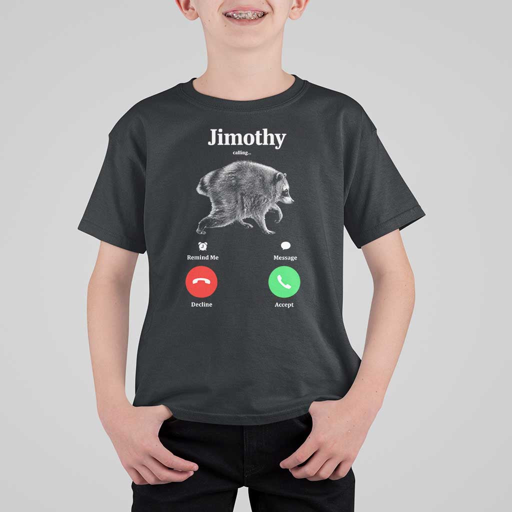 Jimothy Calling Phone Call Seattle Raccoon T Shirt For Kid