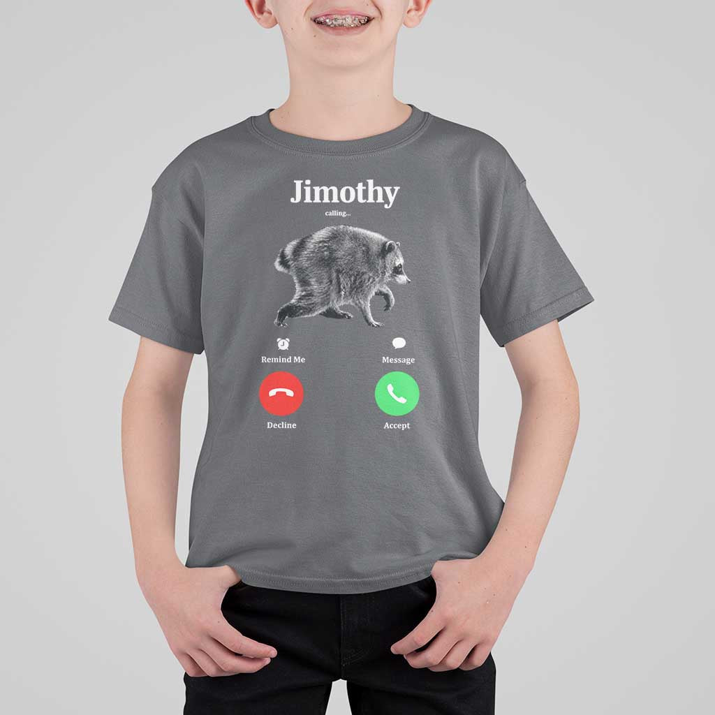 Jimothy Calling Phone Call Seattle Raccoon T Shirt For Kid
