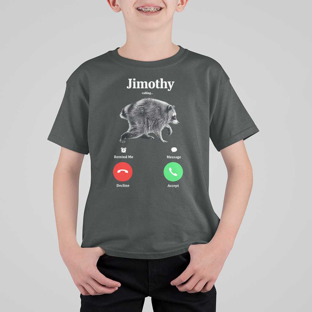 Jimothy Calling Phone Call Seattle Raccoon T Shirt For Kid