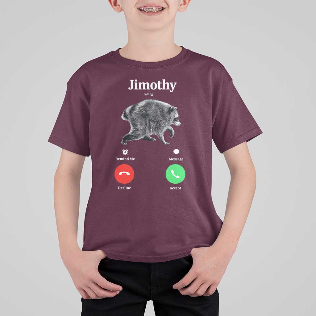 Jimothy Calling Phone Call Seattle Raccoon T Shirt For Kid