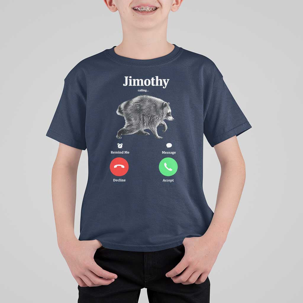 Jimothy Calling Phone Call Seattle Raccoon T Shirt For Kid