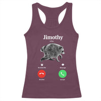 Jimothy Calling Phone Call Seattle Raccoon Racerback Tank Top