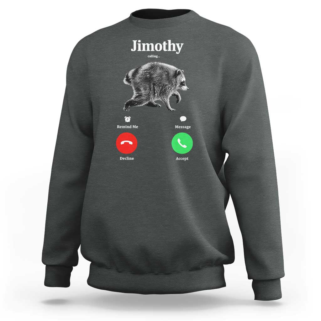 Jimothy Calling Phone Call Seattle Raccoon Sweatshirt