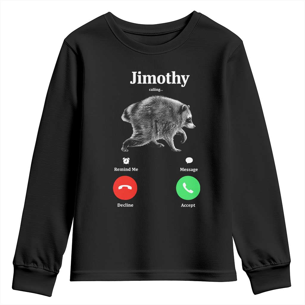 Jimothy Calling Phone Call Seattle Raccoon Youth Sweatshirt