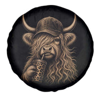 Highland Cow Funny Cute Coffee Lover Graphic Spare Tire Cover