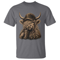 Highland Cow Funny Cute Coffee Lover Graphic T Shirt