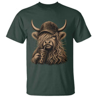 Highland Cow Funny Cute Coffee Lover Graphic T Shirt