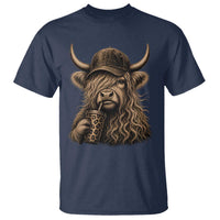 Highland Cow Funny Cute Coffee Lover Graphic T Shirt