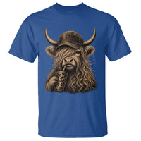 Highland Cow Funny Cute Coffee Lover Graphic T Shirt