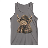 Highland Cow Funny Cute Coffee Lover Graphic Tank Top