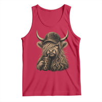 Highland Cow Funny Cute Coffee Lover Graphic Tank Top
