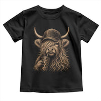 Highland Cow Funny Cute Coffee Lover Graphic Toddler T Shirt