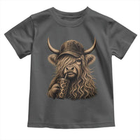 Highland Cow Funny Cute Coffee Lover Graphic Toddler T Shirt