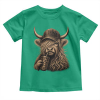 Highland Cow Funny Cute Coffee Lover Graphic Toddler T Shirt