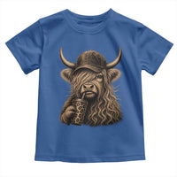 Highland Cow Funny Cute Coffee Lover Graphic Toddler T Shirt