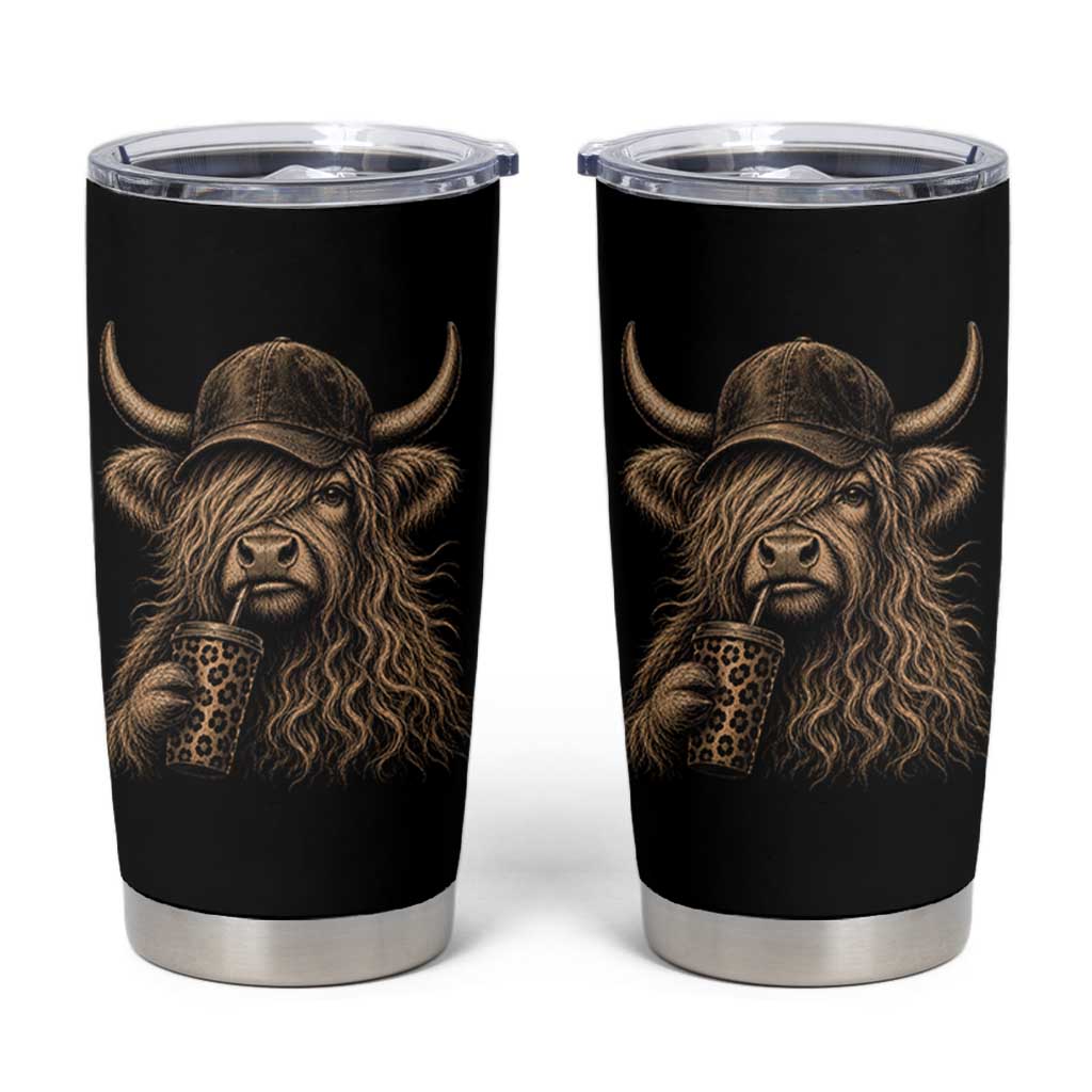 Highland Cow Funny Cute Coffee Lover Graphic Tumbler Cup