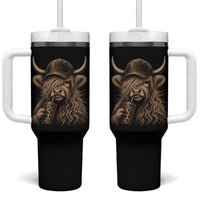 Highland Cow Funny Cute Coffee Lover Graphic Tumbler With Handle